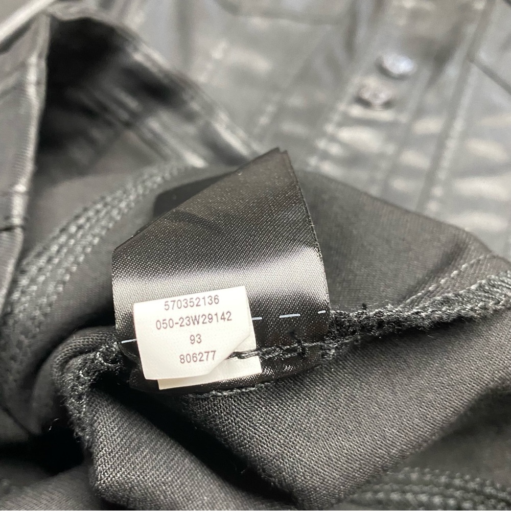 White House Black Market Coated Black Faux Leather Jacket Dress Size 2 - Picture 15 of 15